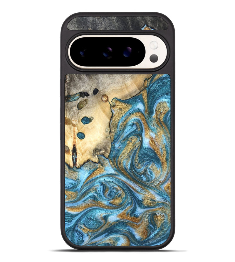 Pixel 9 Pro XL Wood Phone Case - Tamiko (Teal & Gold, 819924)