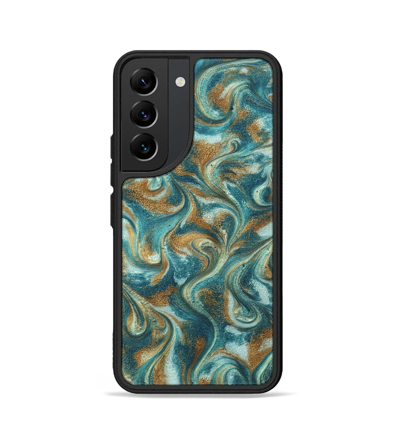 Galaxy S22 ResinArt Phone Case - Cora (Teal & Gold, 819925)