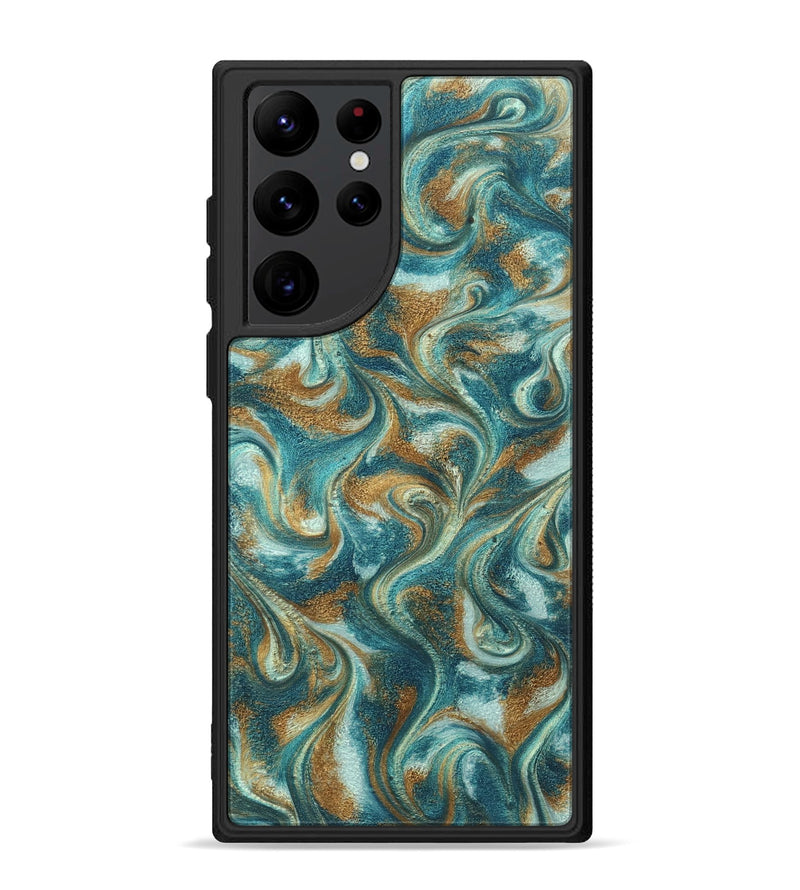 Galaxy S22 Ultra ResinArt Phone Case - Cora (Teal & Gold, 819925)