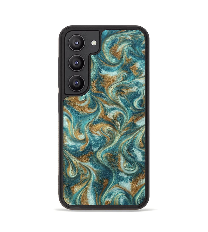 Galaxy S23 ResinArt Phone Case - Cora (Teal & Gold, 819925)