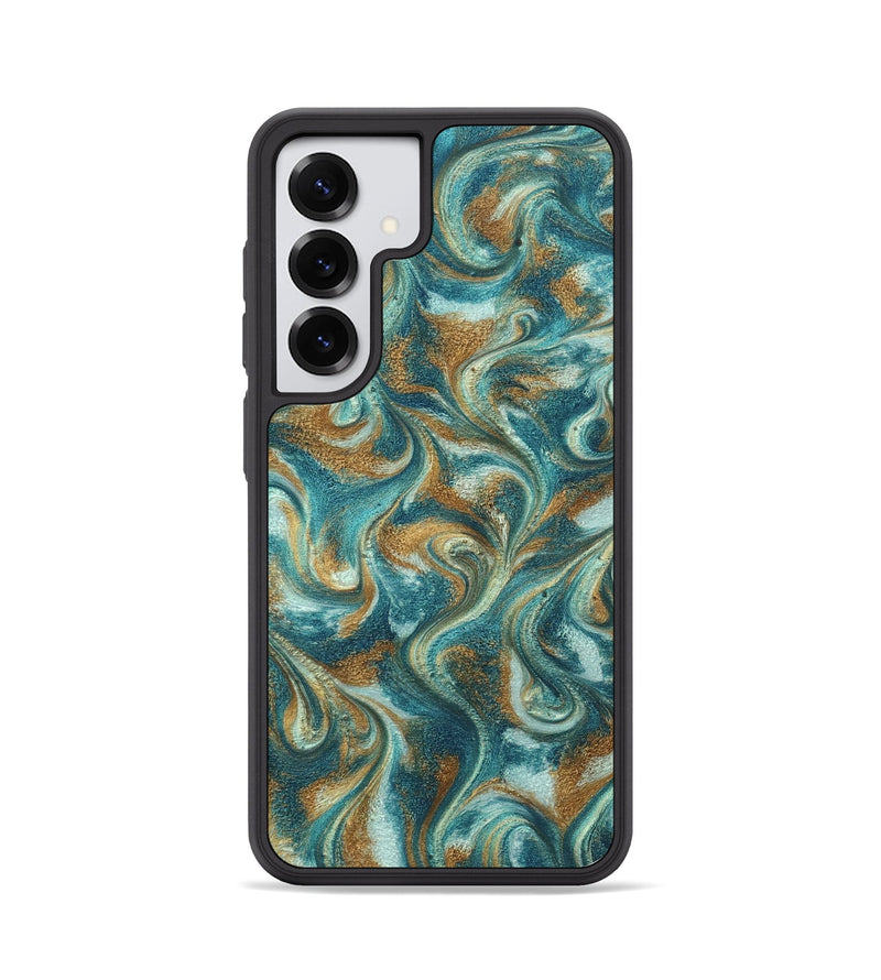 Galaxy S25 ResinArt Phone Case - Cora (Teal & Gold, 819925)
