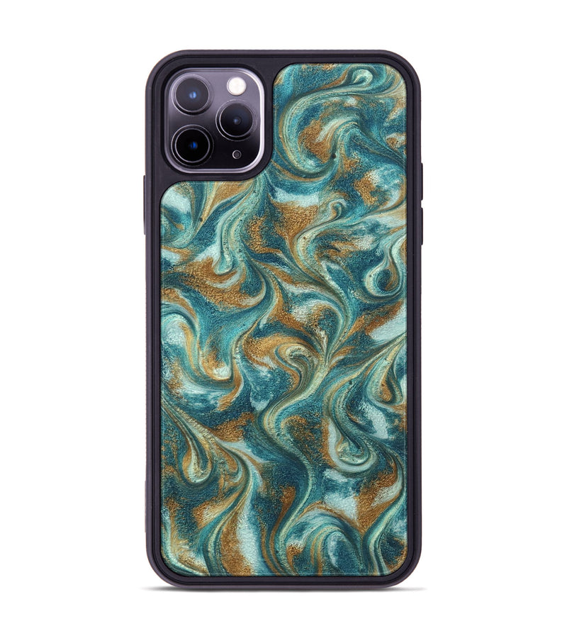 iPhone 11 Pro Max ResinArt Phone Case - Cora (Teal & Gold, 819925)