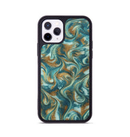 iPhone 11 Pro ResinArt Phone Case - Cora (Teal & Gold, 819925)