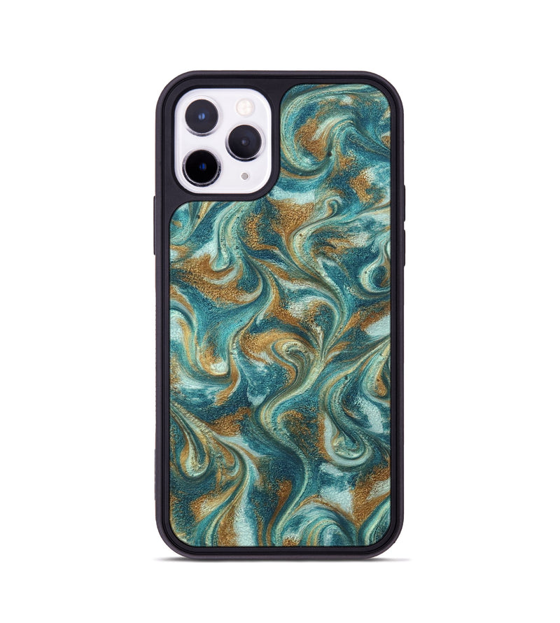 iPhone 11 Pro ResinArt Phone Case - Cora (Teal & Gold, 819925)