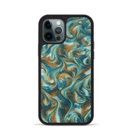 iPhone 12 Pro ResinArt Phone Case - Cora (Teal & Gold, 819925)