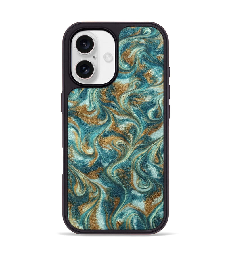 iPhone 17 ResinArt Phone Case - Cora (Teal & Gold, 819925)