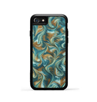 iPhone SE ResinArt Phone Case - Cora (Teal & Gold, 819925)