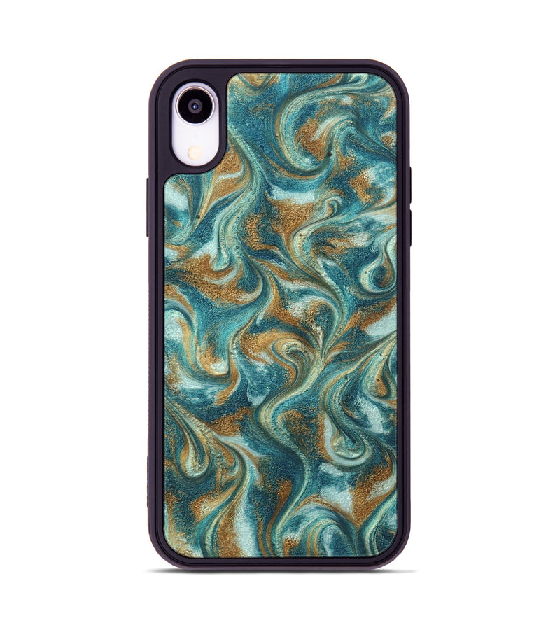 iPhone Xr ResinArt Phone Case - Cora (Teal & Gold, 819925)