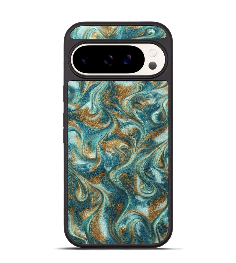 Pixel 9 ResinArt Phone Case - Cora (Teal & Gold, 819925)