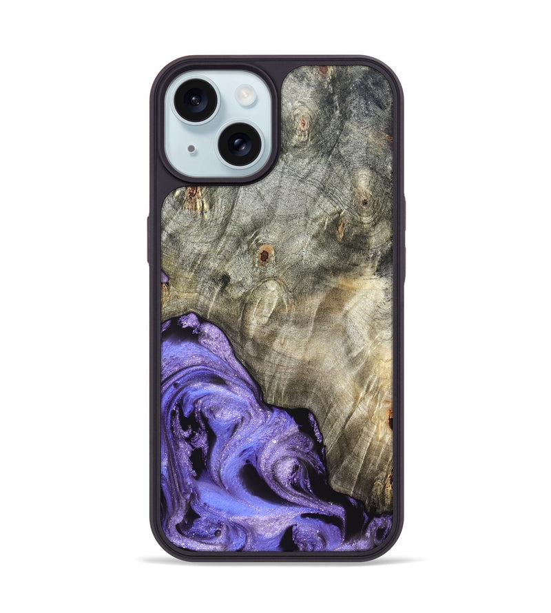 iPhone 15 Wood Phone Case - Zayla (Purple, 819937)