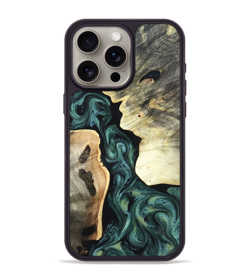 iPhone 15 Pro Max Wood Phone Case - Retha (Green, 819951)