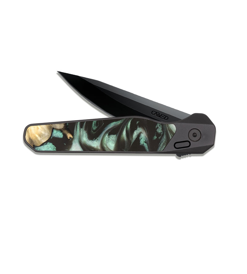 EDC Dark Slate Wood Pocket Knife - Jesse (Green, 819952)