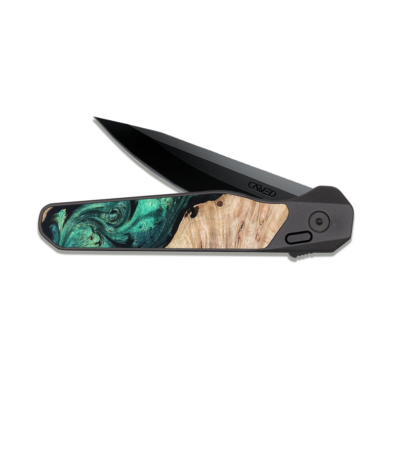 EDC Dark Slate Wood Pocket Knife - Casen (Green, 819955)