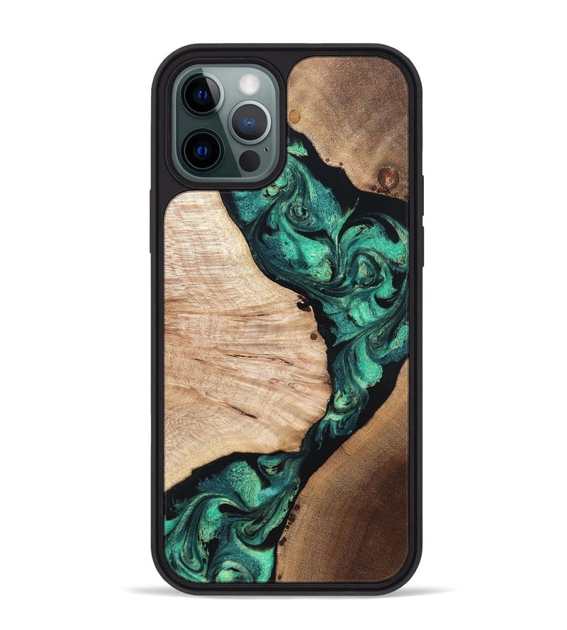 iPhone 12 Pro Max Wood Phone Case - Casen (Green, 819955)