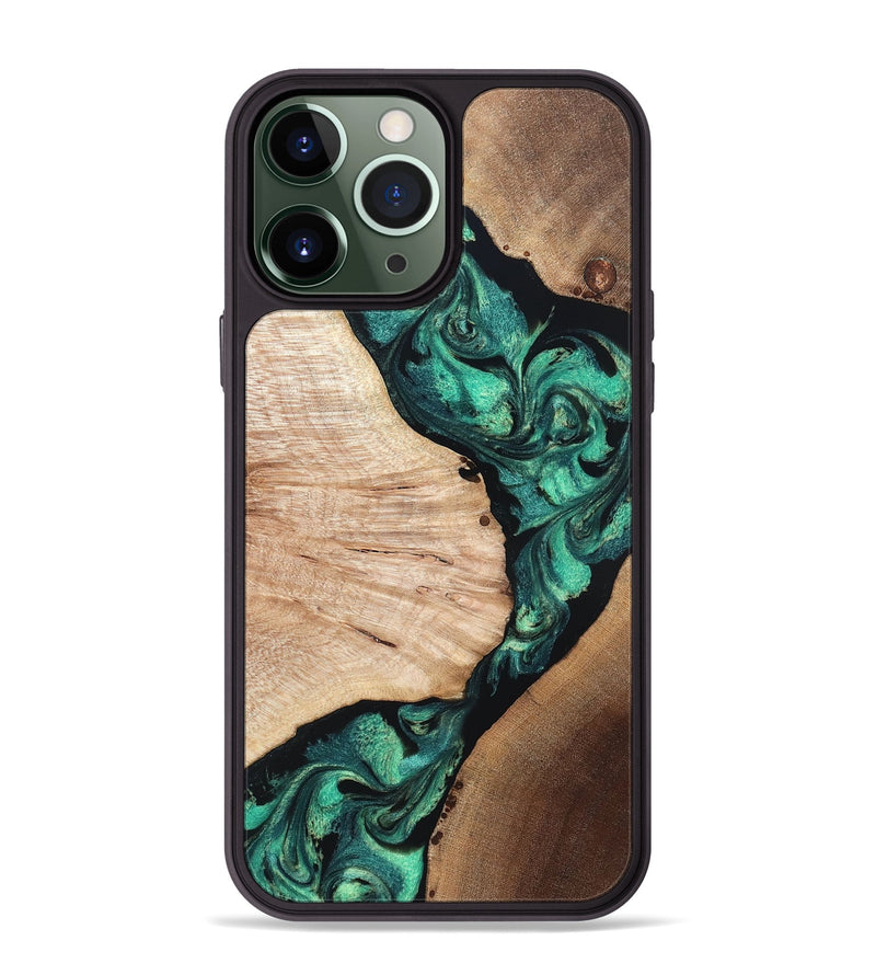 iPhone 13 Pro Max Wood Phone Case - Casen (Green, 819955)