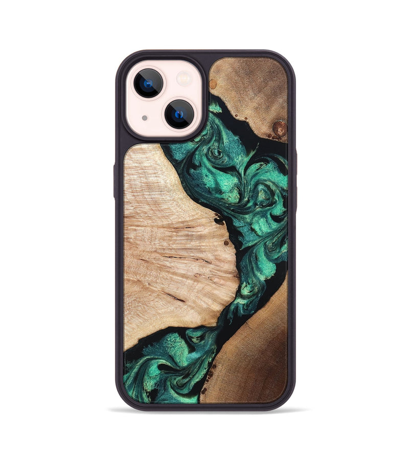 iPhone 14 Wood Phone Case - Casen (Green, 819955)