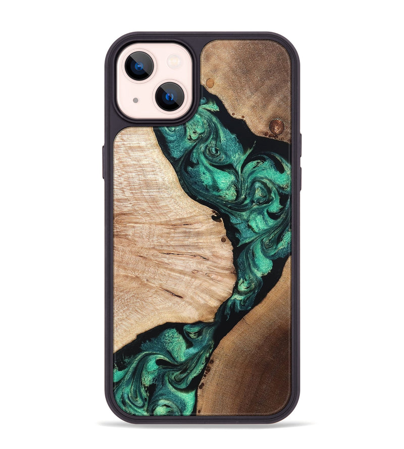 iPhone 14 Plus Wood Phone Case - Casen (Green, 819955)