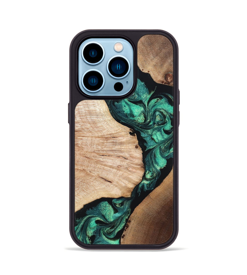 iPhone 14 Pro Wood Phone Case - Casen (Green, 819955)
