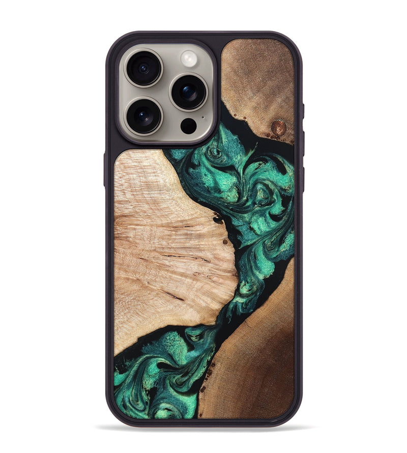 iPhone 15 Pro Max Wood Phone Case - Casen (Green, 819955)