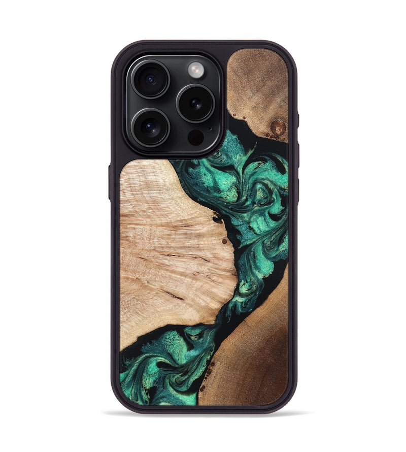 iPhone 15 Pro Wood Phone Case - Casen (Green, 819955)