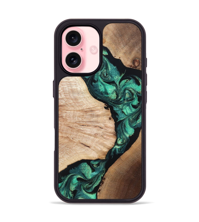 iPhone 16 Wood Phone Case - Casen (Green, 819955)