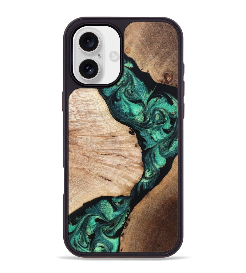 iPhone 16 Plus Wood Phone Case - Casen (Green, 819955)