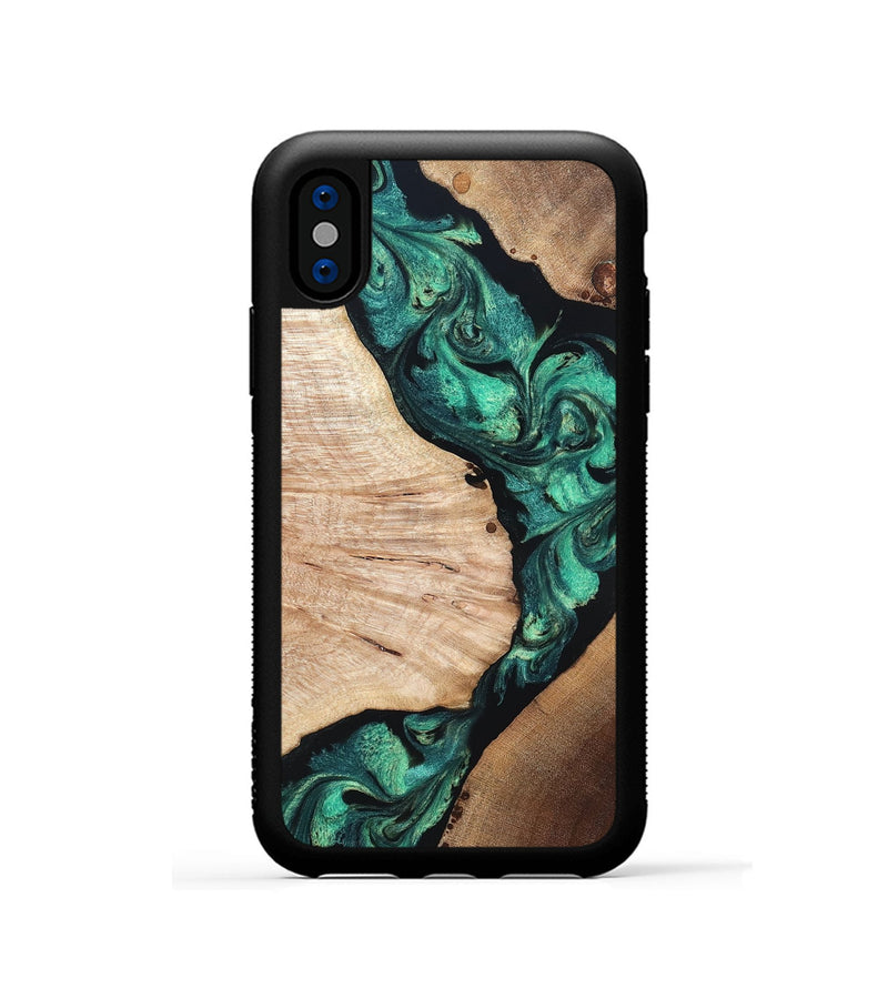 iPhone Xs Wood Phone Case - Casen (Green, 819955)