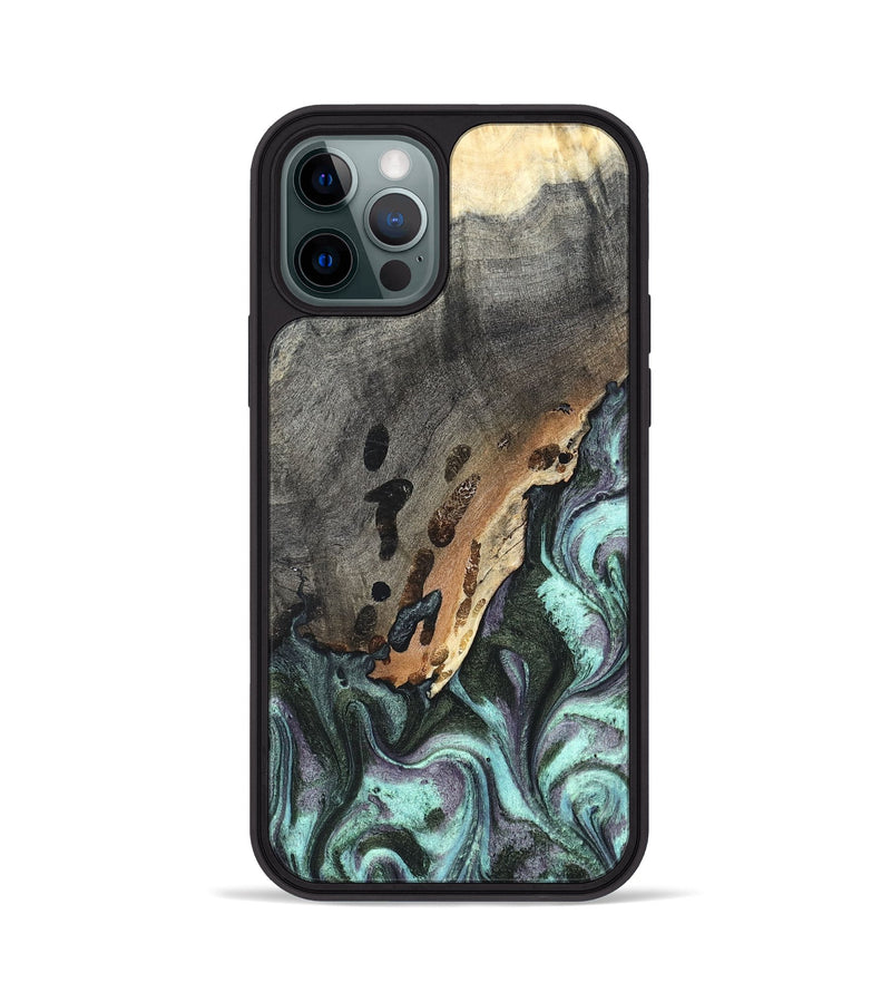 iPhone 12 Pro Wood Phone Case - Libby (Green, 819956)
