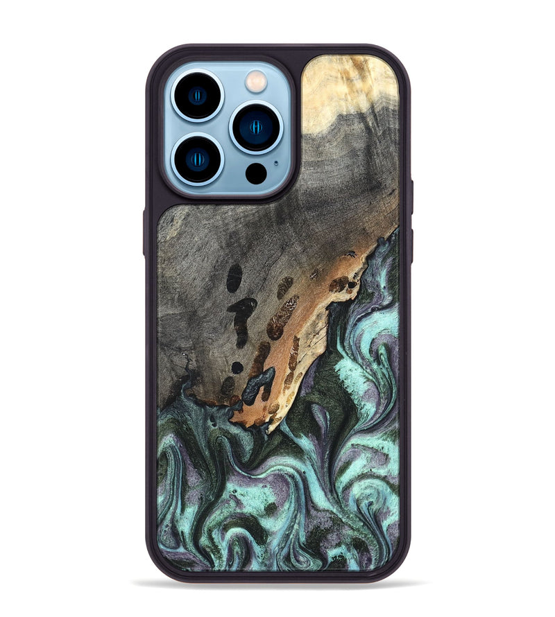 iPhone 14 Pro Max Wood Phone Case - Libby (Green, 819956)