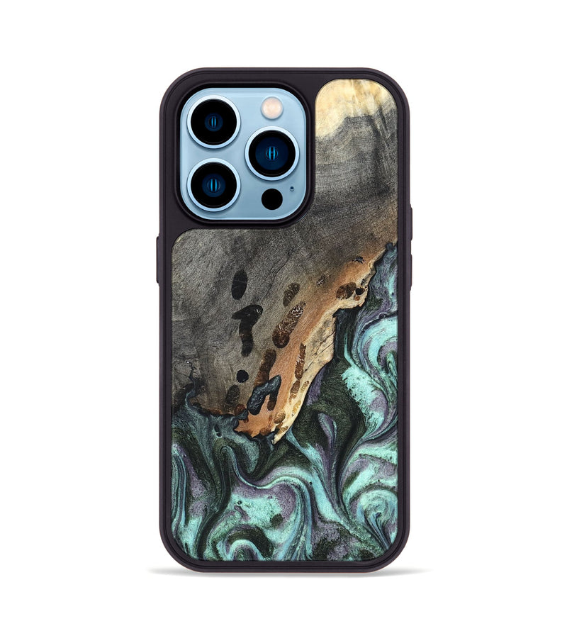 iPhone 14 Pro Wood Phone Case - Libby (Green, 819956)