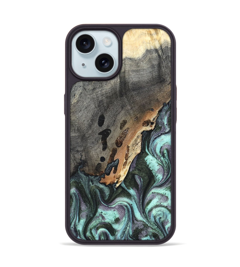 iPhone 15 Wood Phone Case - Libby (Green, 819956)