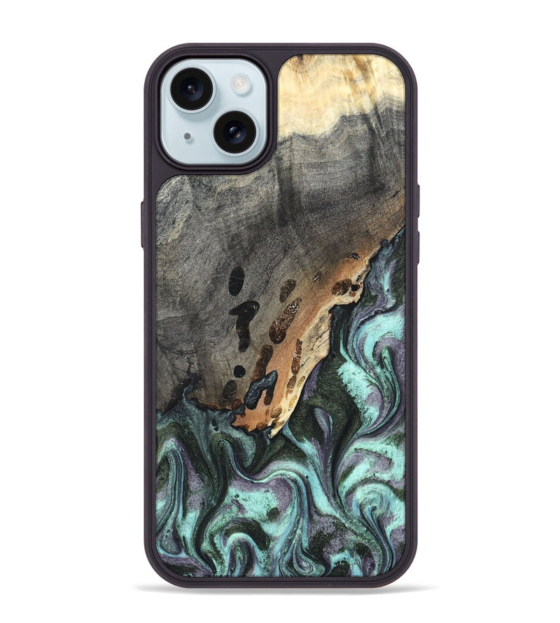 iPhone 15 Plus Wood Phone Case - Libby (Green, 819956)