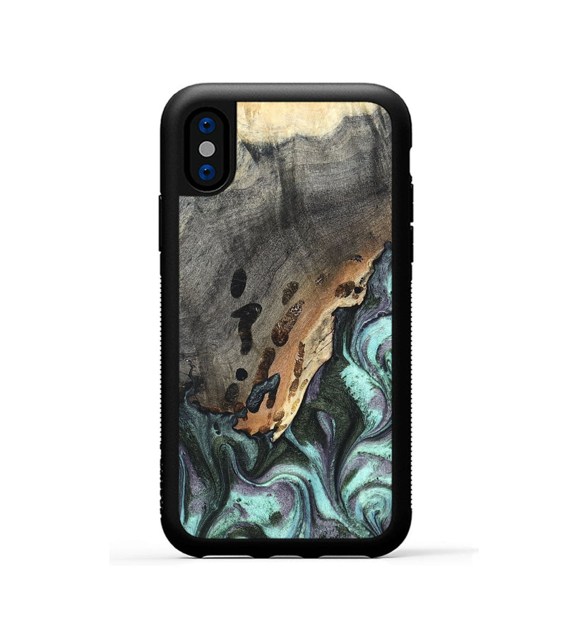 iPhone Xs Wood Phone Case - Libby (Green, 819956)