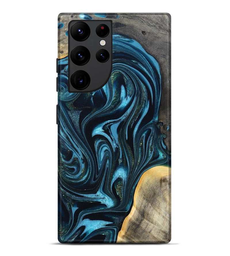 Galaxy S22 Ultra Wood Live Edge Phone Case - Tanner (Blue, 819974)