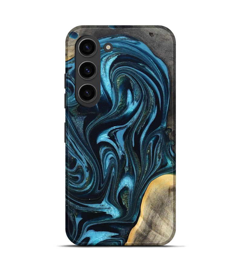 Galaxy S23 Wood Live Edge Phone Case - Tanner (Blue, 819974)