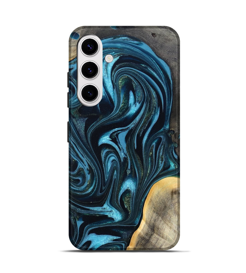 Galaxy S25 Wood Live Edge Phone Case - Tanner (Blue, 819974)