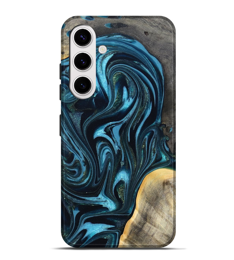 Galaxy S25 Plus Wood Live Edge Phone Case - Tanner (Blue, 819974)