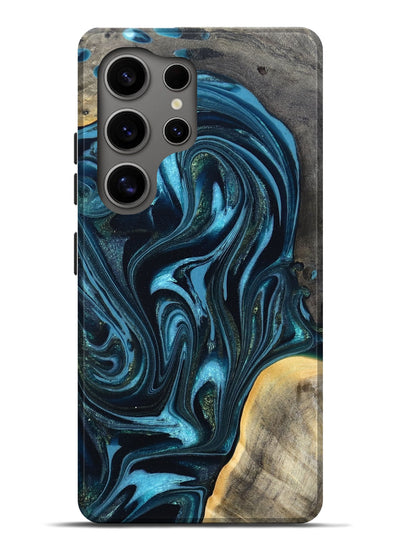 Galaxy S25 Ultra Wood Live Edge Phone Case - Tanner (Blue, 819974)
