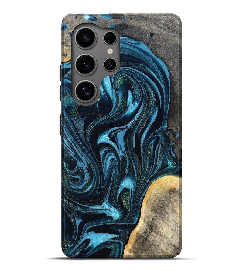Galaxy S25 Ultra Wood Live Edge Phone Case - Tanner (Blue, 819974)