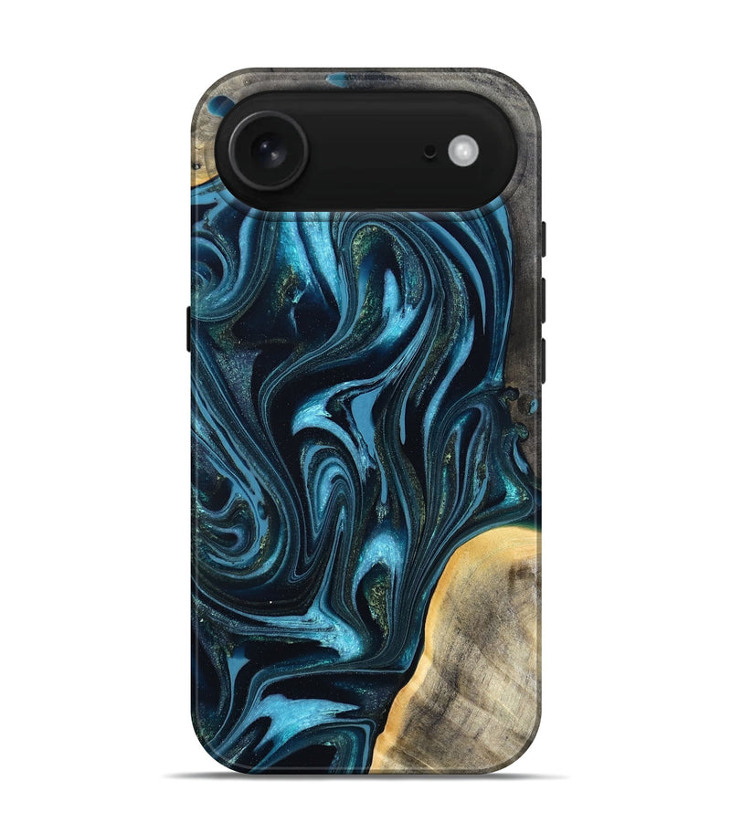 iPhone 17 Air Wood Live Edge Phone Case - Tanner (Blue, 819974)