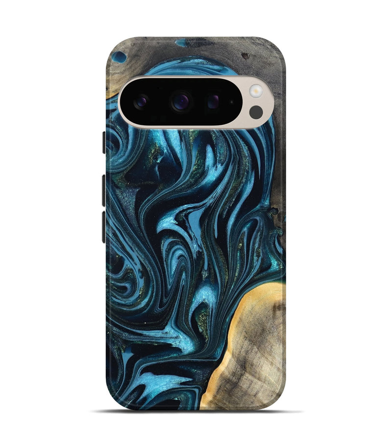 Pixel 10 Wood Live Edge Phone Case - Tanner (Blue, 819974)