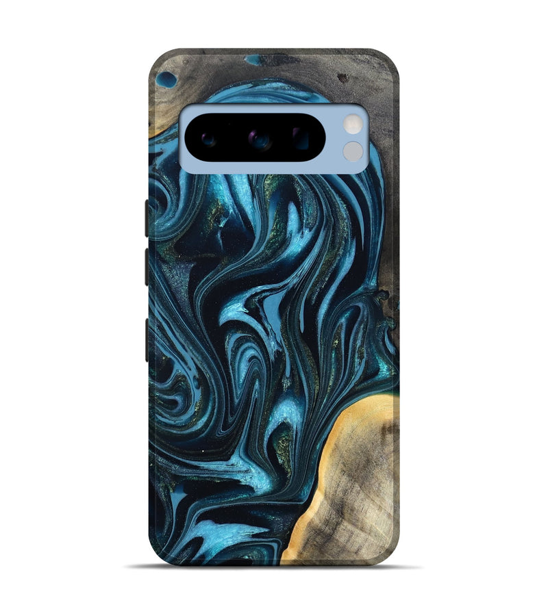 Pixel 8 Pro Wood Live Edge Phone Case - Tanner (Blue, 819974)