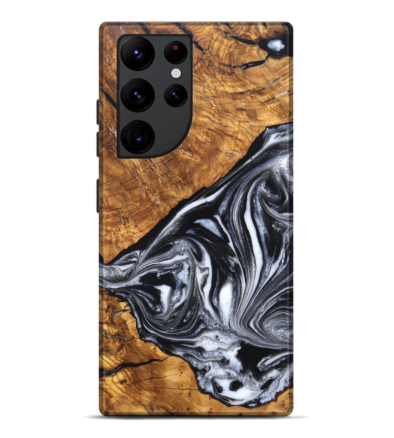Galaxy S22 Ultra Wood Live Edge Phone Case - Zola (Black & White, 819976)