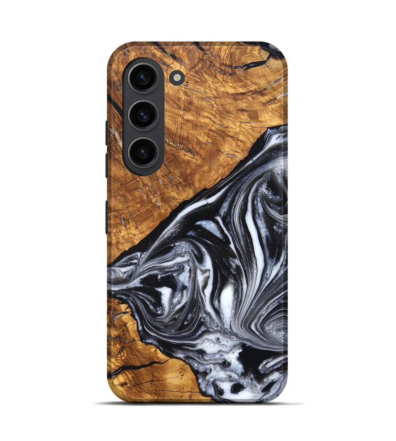 Galaxy S23 Wood Live Edge Phone Case - Zola (Black & White, 819976)