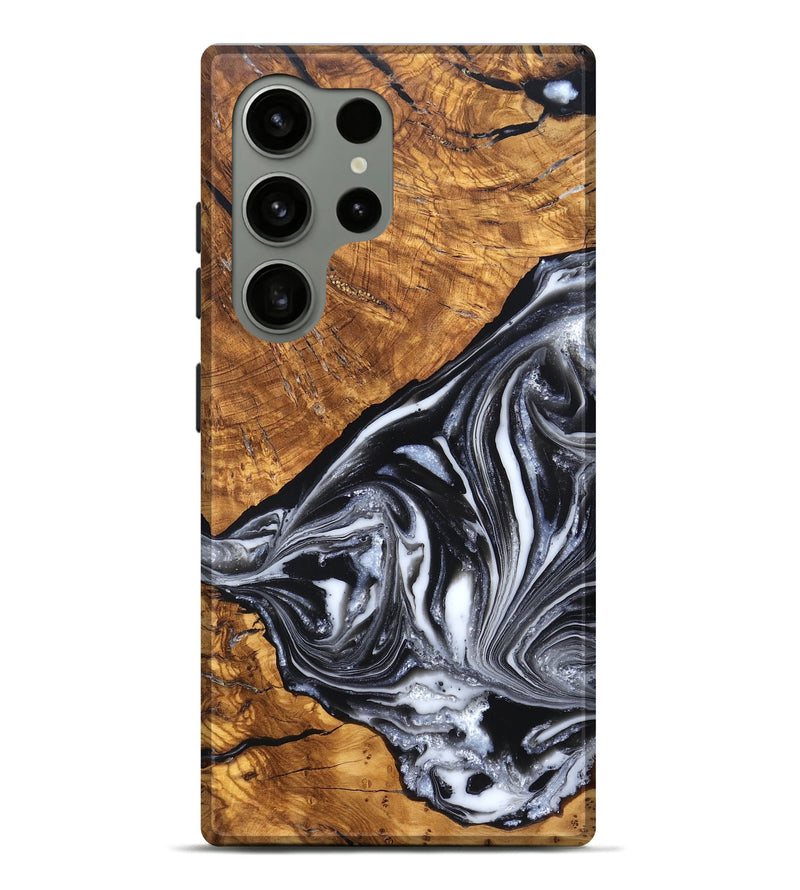 Galaxy S24 Ultra Wood Live Edge Phone Case - Zola (Black & White, 819976)