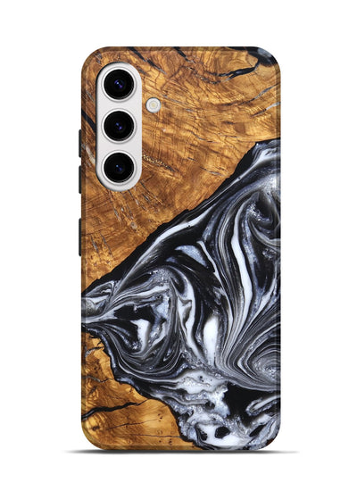 Galaxy S25 Wood Live Edge Phone Case - Zola (Black & White, 819976)