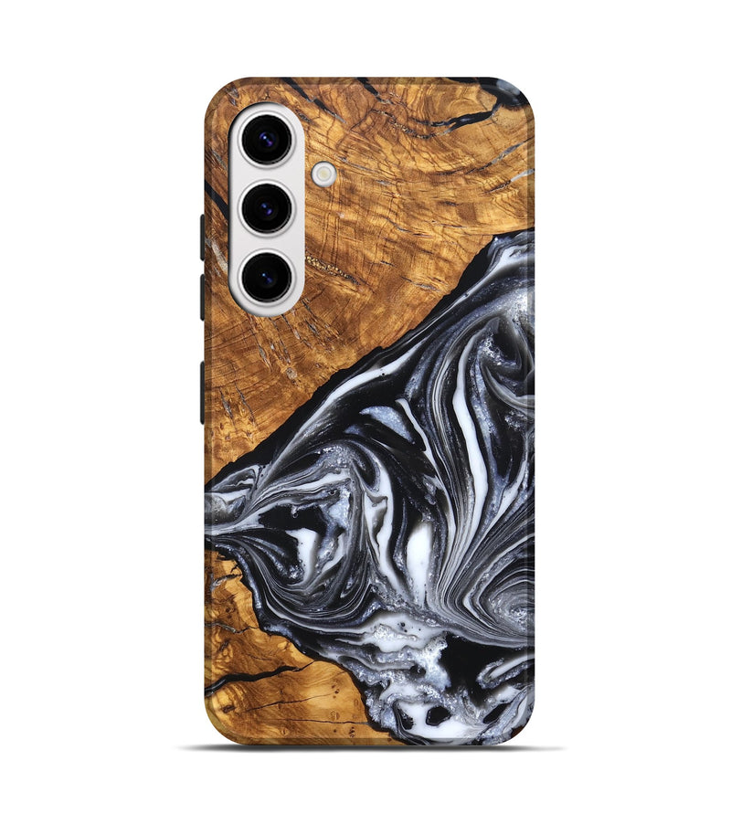 Galaxy S25 Wood Live Edge Phone Case - Zola (Black & White, 819976)