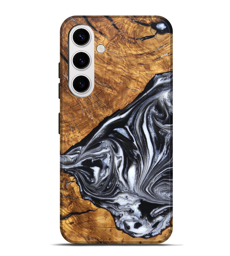 Galaxy S25 Plus Wood Live Edge Phone Case - Zola (Black & White, 819976)
