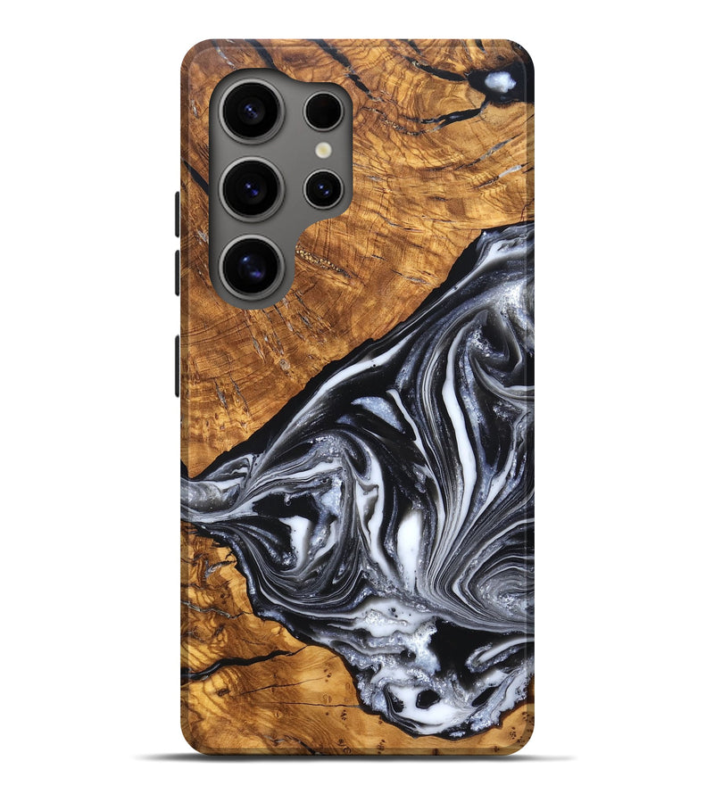 Galaxy S25 Ultra Wood Live Edge Phone Case - Zola (Black & White, 819976)