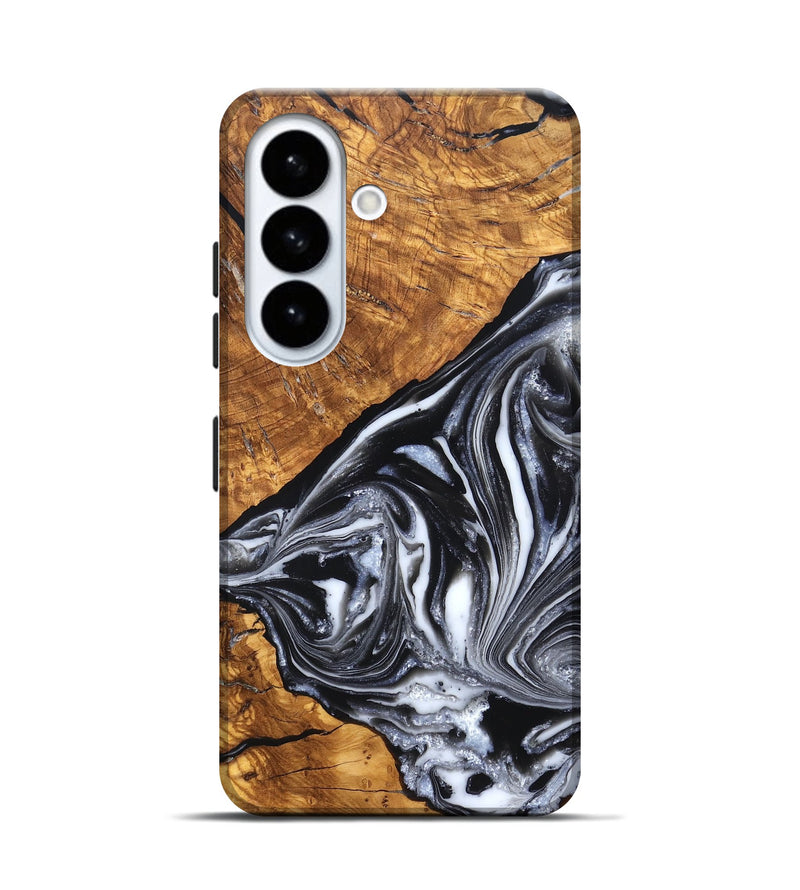 Galaxy S26 Wood Live Edge Phone Case - Zola (Black & White, 819976)